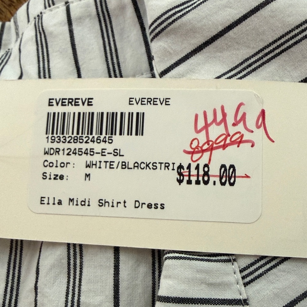 Evereve Ella Midi Stripe Shirt Dress NWT - Picture 9 of 11